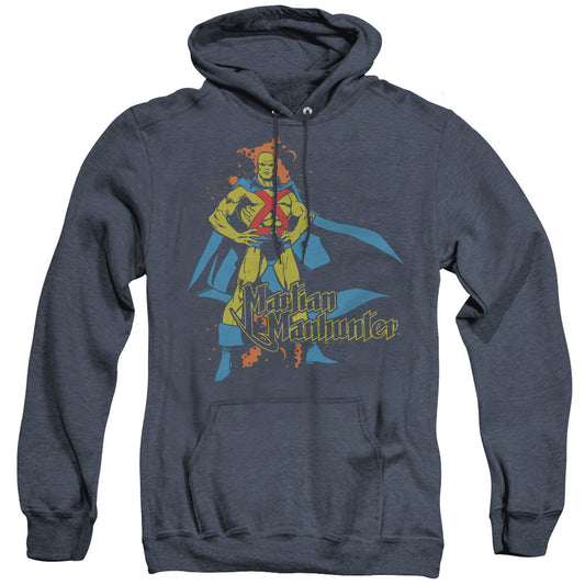 DC Comics Martian Manhunter Heather Mens Hoodie Navy Blue Officially Licensed