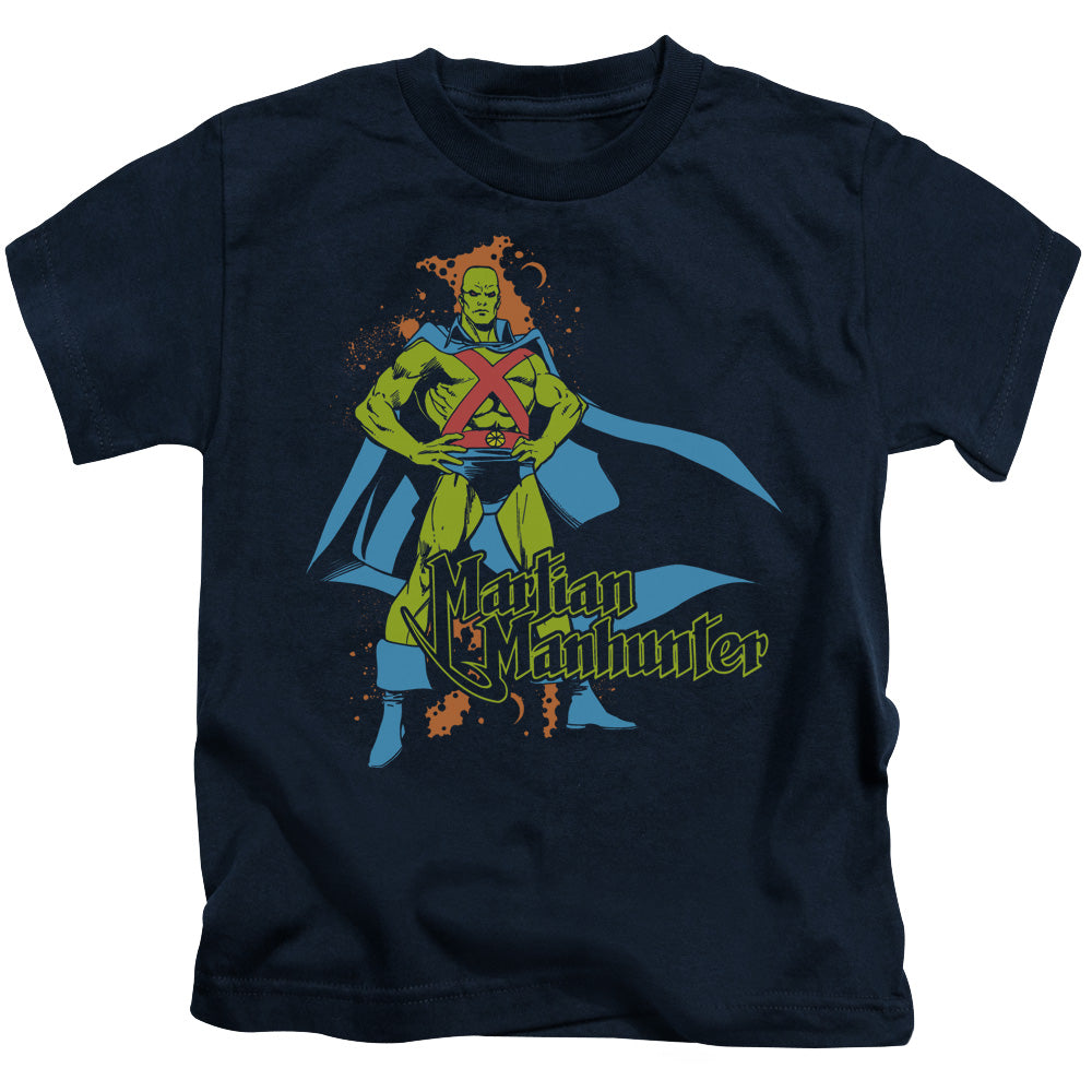 DC Comics Martian Manhunter Juvenile Kids Youth T Shirt Navy Blue Officially Licensed