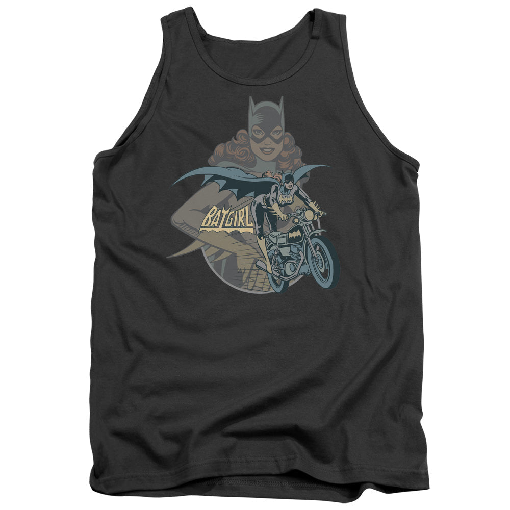 DC Comics Batgirl Biker Mens Tank Top Shirt Charcoal Officially Licensed