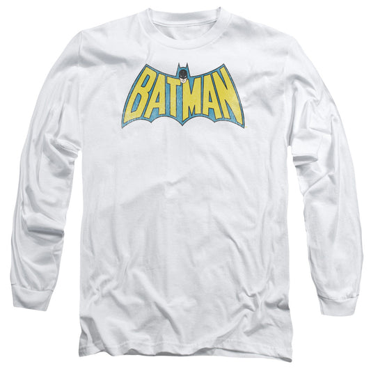 DC Comics Classic Batman Logo Mens Long Sleeve Shirt White Officially Licensed