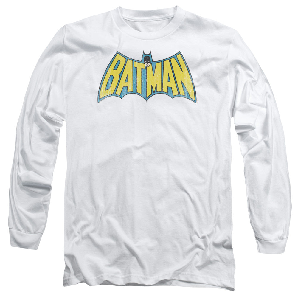 Dc Classic Batman Logo Mens Long Sleeve Shirt White Officially Licensed