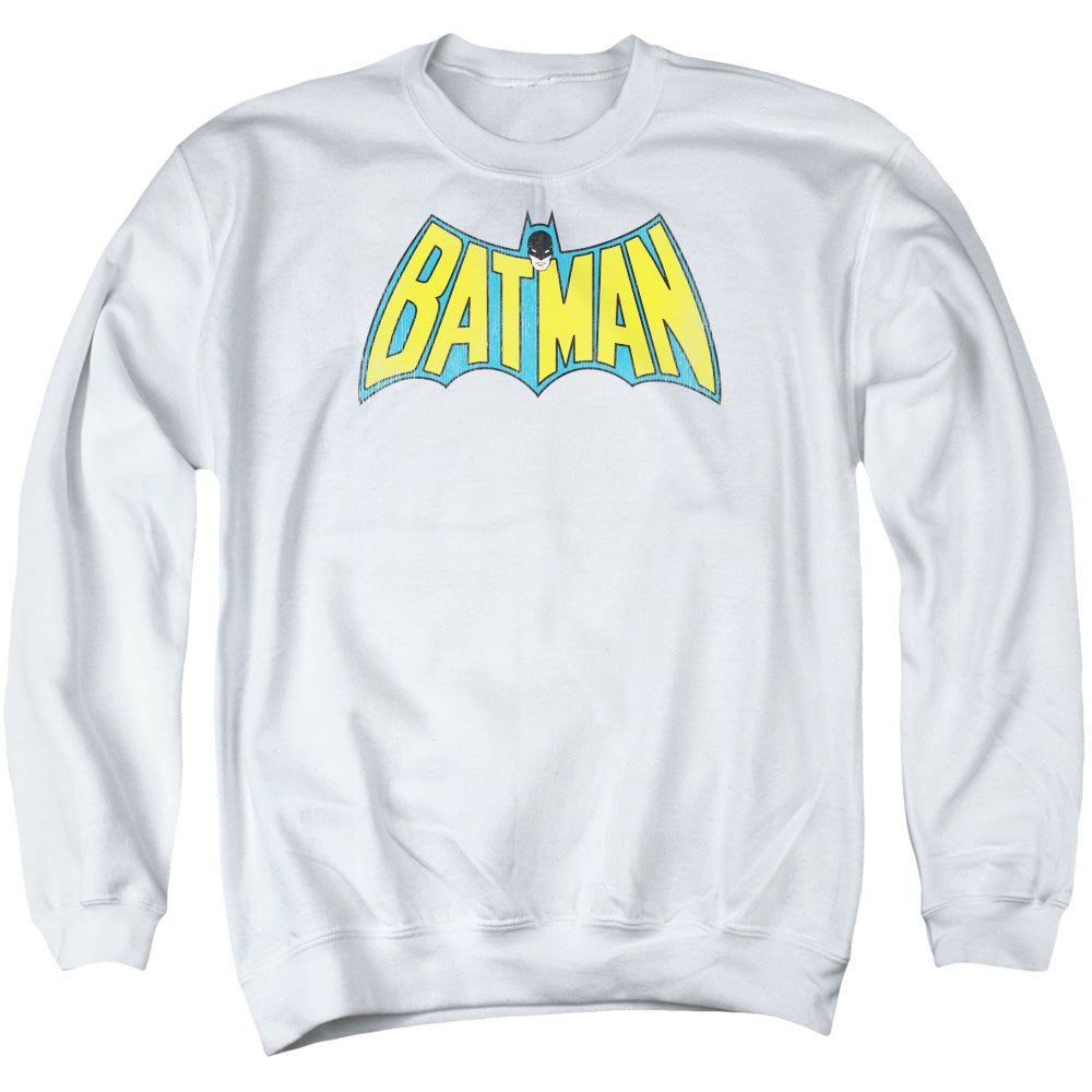 DC Comics Classic Batman Logo Mens Crewneck Sweatshirt White Officially Licensed