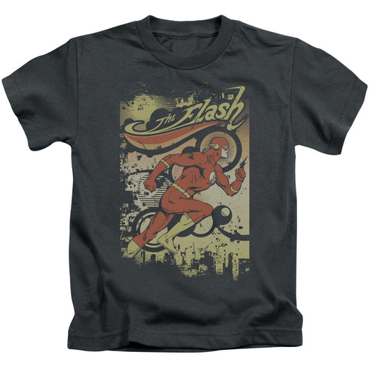 DC Comics Flash Just Passing Through Juvenile Kids Youth T Shirt Charcoal Officially Licensed