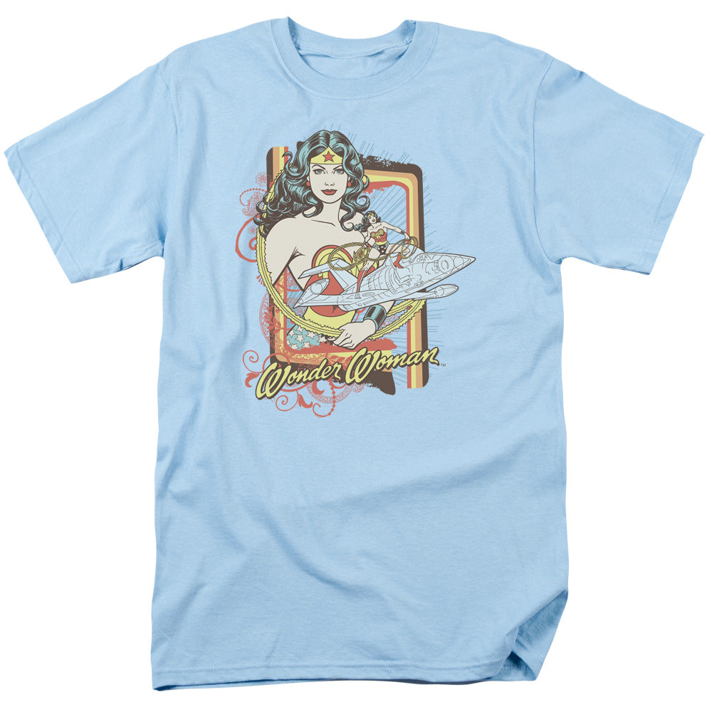 DC Comics Invisible Jet Mens T Shirt Light Blue Officially Licensed