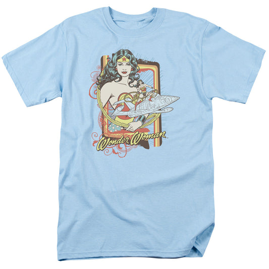 DC Comics Invisible Jet Mens T Shirt Light Blue Officially Licensed