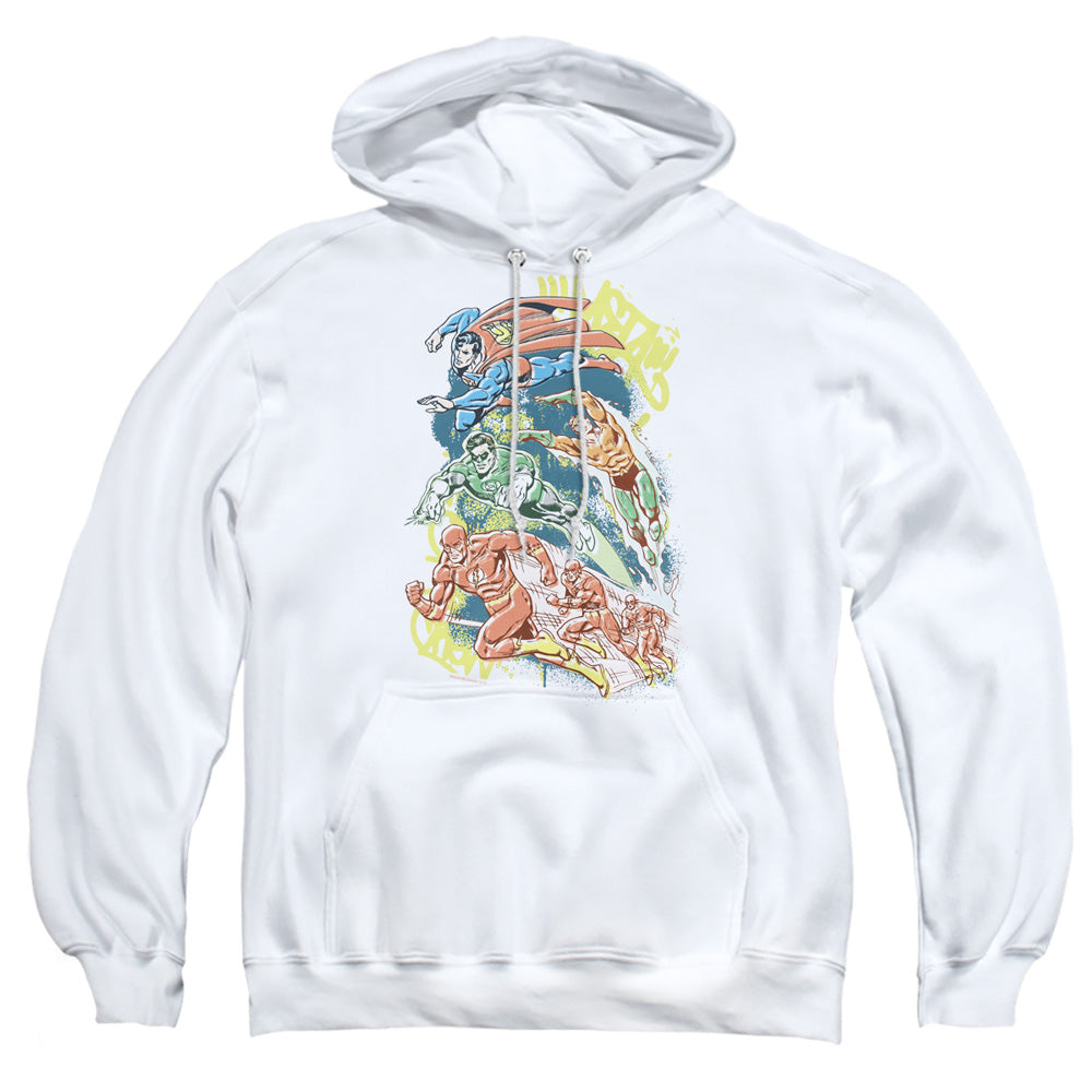 Dc Halftone League Mens Hoodie White Officially Licensed