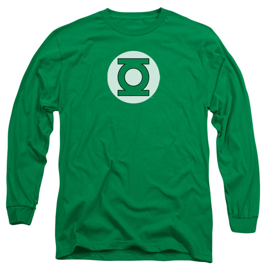 DC Comics Green Lantern Logo Mens Long Sleeve Shirt Kelly Green Officially Licensed