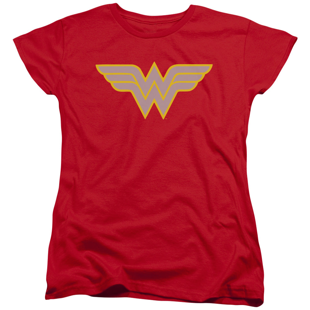 DC Comics Ww Logo Womens T Shirt Red Officially Licensed