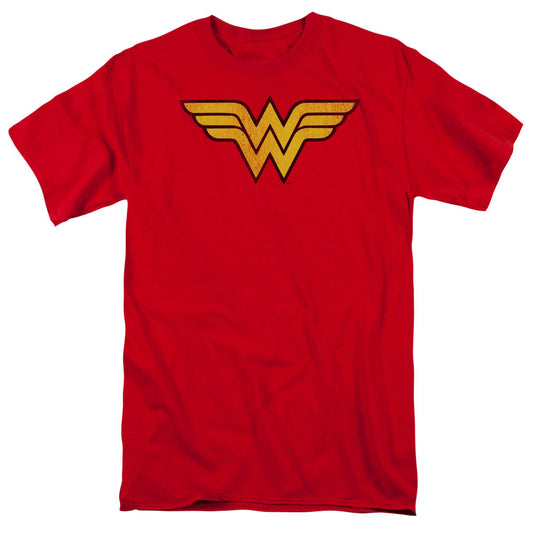 DC Comics Wonder Woman Logo Dist Mens T Shirt Red Officially Licensed