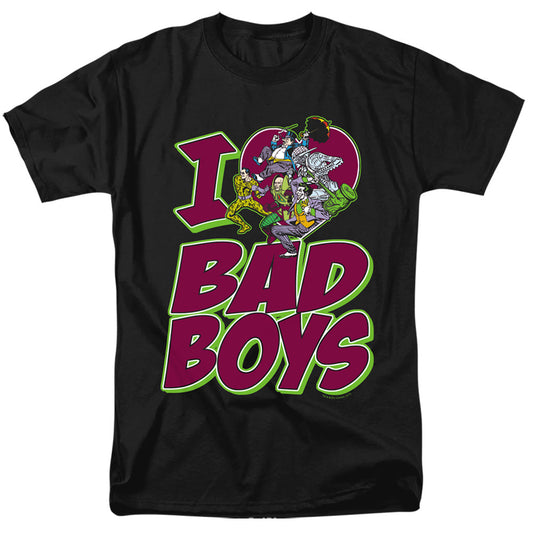 DC Comics I Heart Bad Boys Mens T Shirt Black Officially Licensed