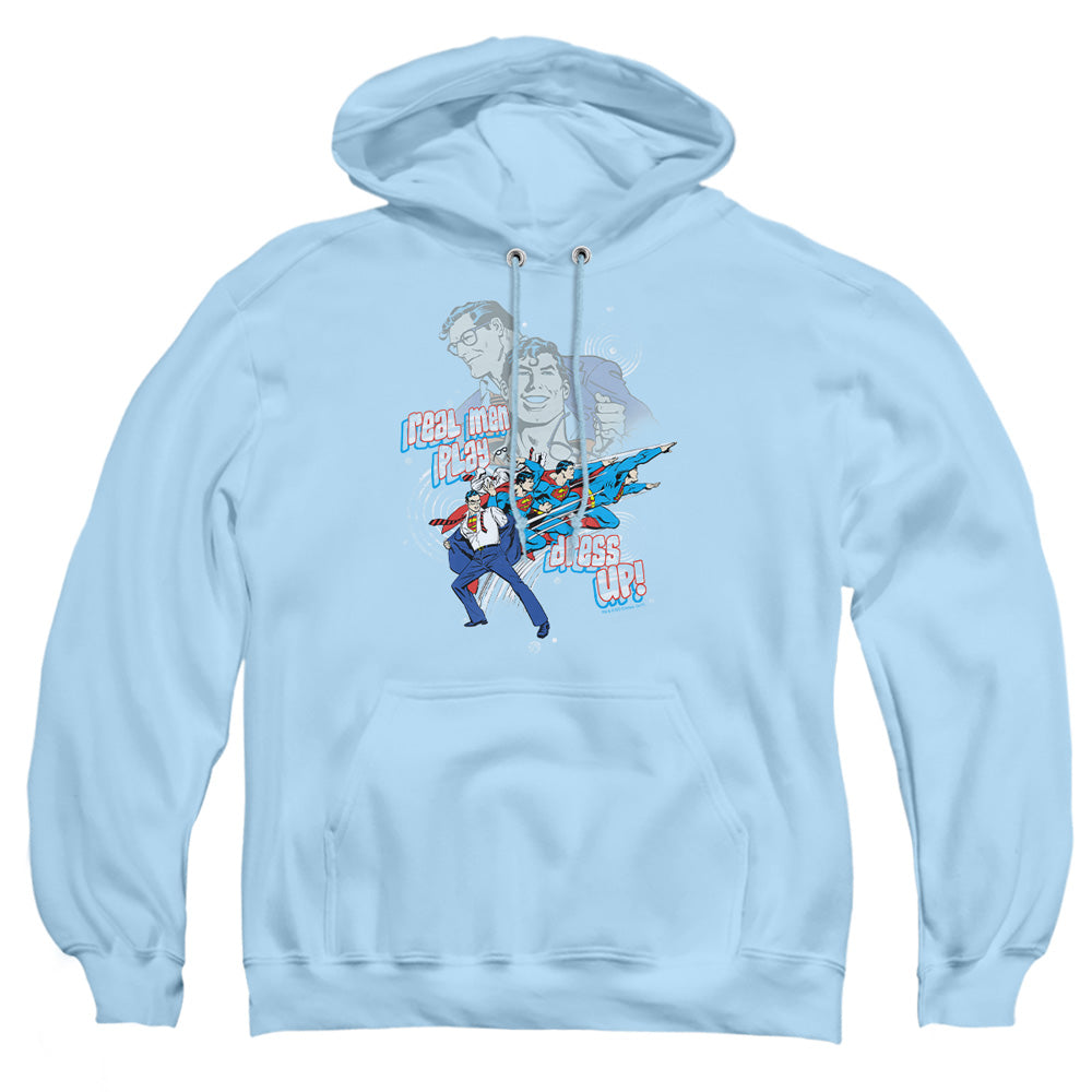 Dc Real Men Mens Hoodie Light Blue Officially Licensed