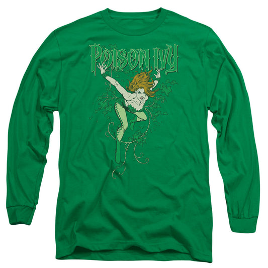 DC Comics Poison Ivy Mens Long Sleeve Shirt Kelly Green Officially Licensed