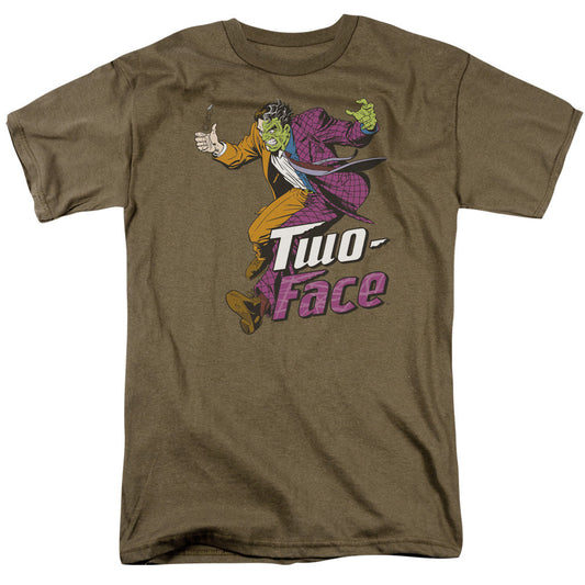 DC Comics Two Face Mens T Shirt Safari Green Officially Licensed