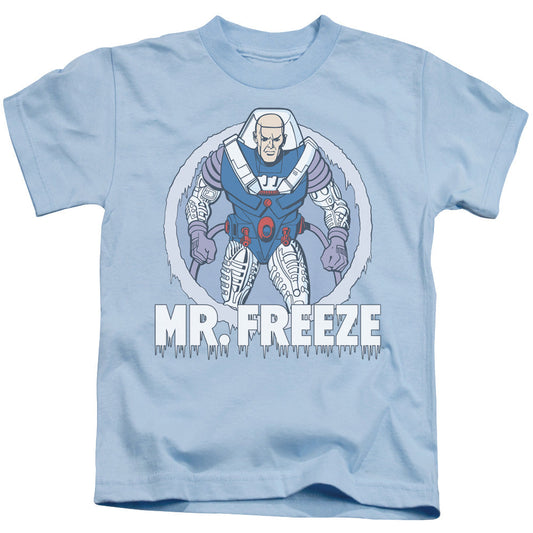 DC Comics Mr Freeze Juvenile Kids Youth T Shirt Light Blue Officially Licensed