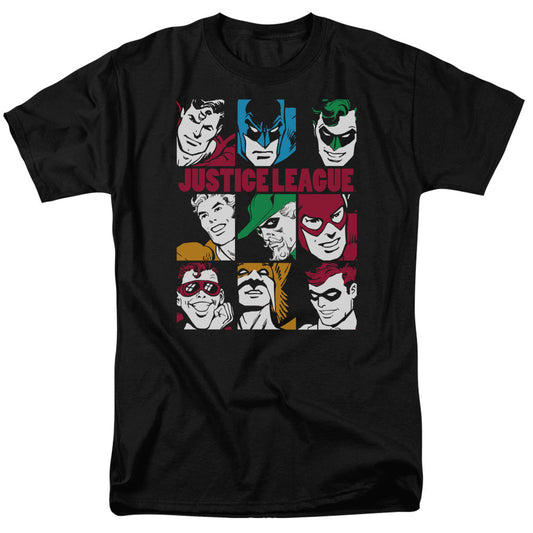 DC Comics Nine Blocks of Justice Mens T Shirt Black Officially Licensed