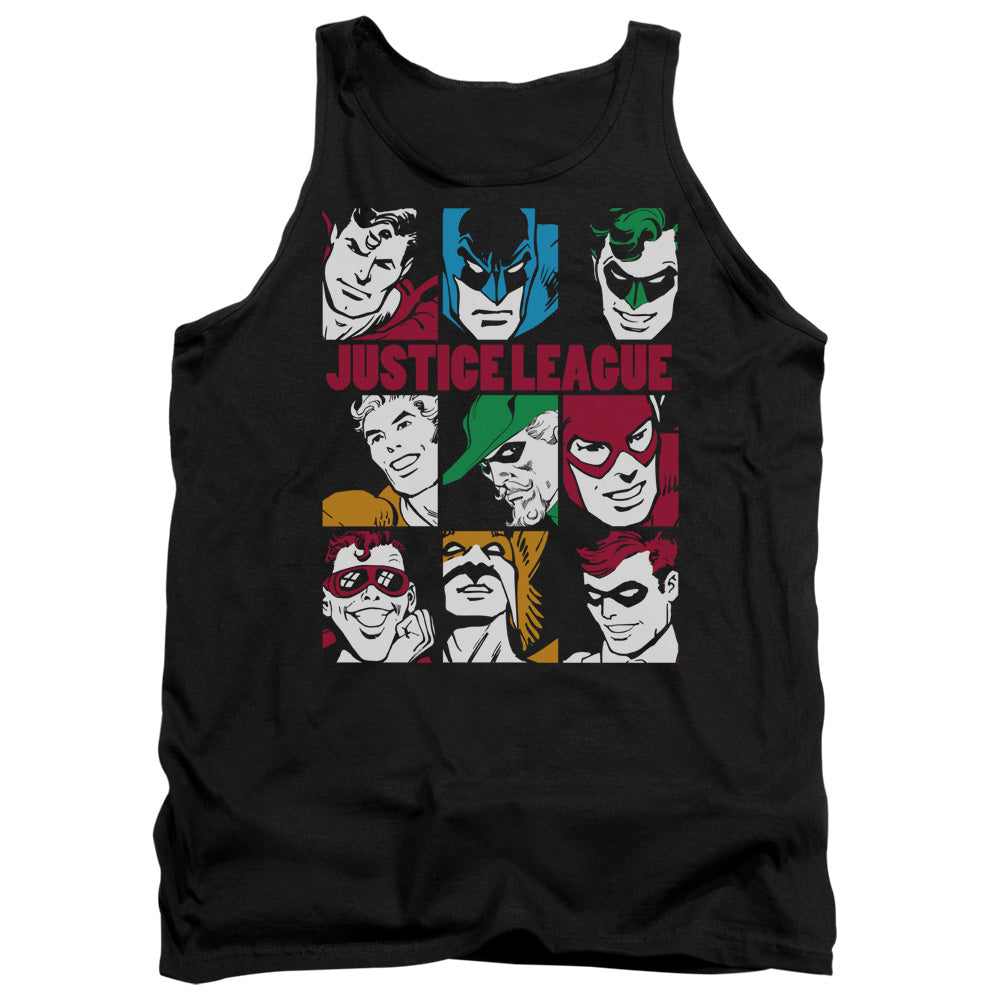DC Comics Nine Blocks of Justice Mens Tank Top Shirt Black Officially Licensed