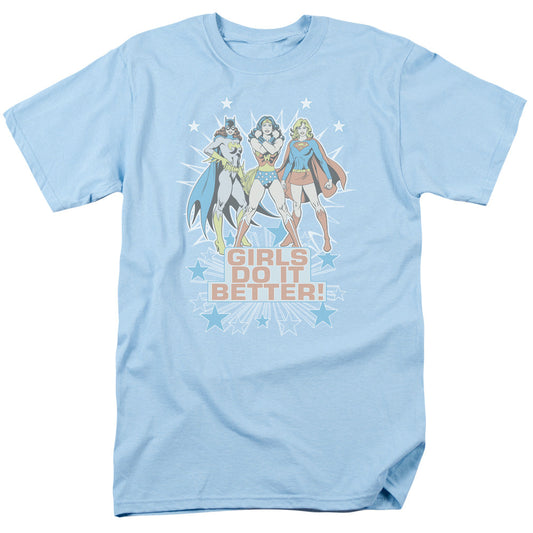 DC Comics Girls Do It Better Mens T Shirt Light Blue Officially Licensed