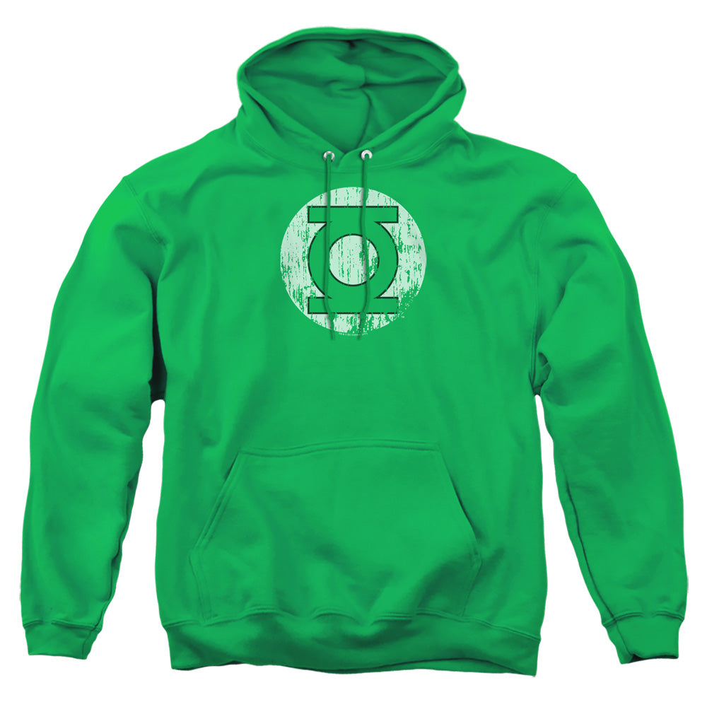 Dc Distressed Lantern Logo Mens Hoodie Kelly Green Officially Licensed