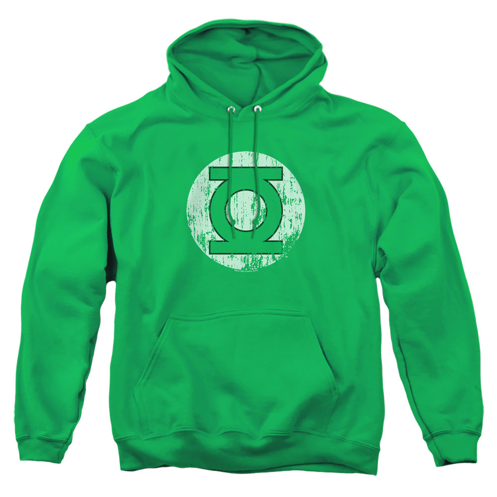 Dc Distressed Lantern Logo Mens Hoodie Kelly Green Officially Licensed