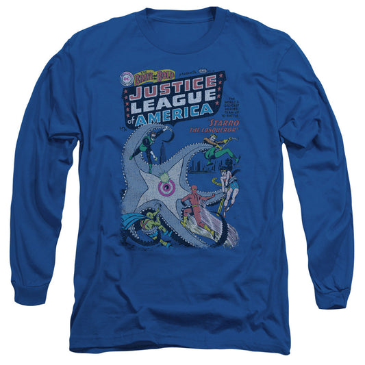 DC Comics No 28 Mens Long Sleeve Shirt Royal Blue Officially Licensed