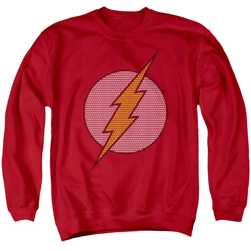 DC Comics Flash Flash Little Logos Mens Crewneck Sweatshirt Red Officially Licensed