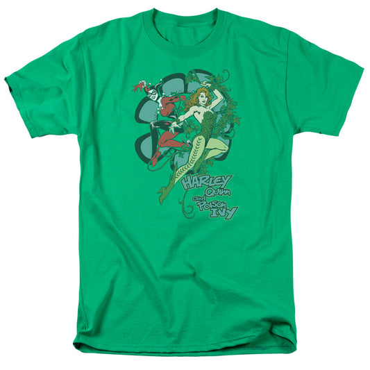 DC Comics Harley and Ivy Mens T Shirt Kelly Green Officially Licensed