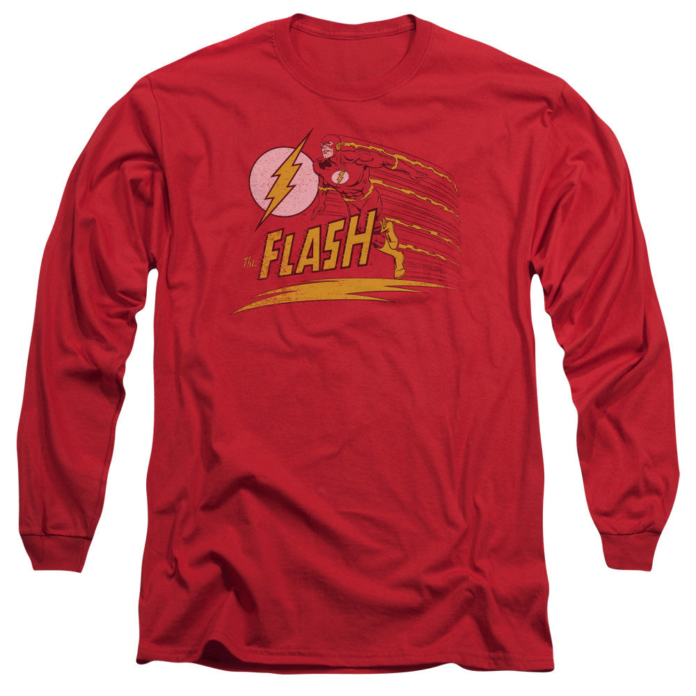 DC Comics Flash Like Lightning Mens Long Sleeve Shirt Red Officially Licensed