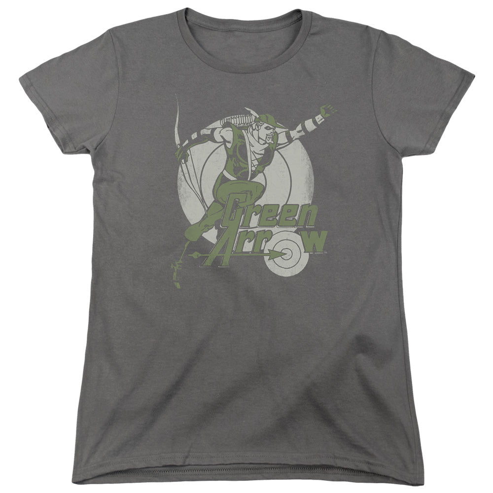 DC Comics Right on Target Womens T Shirt Charcoal Officially Licensed