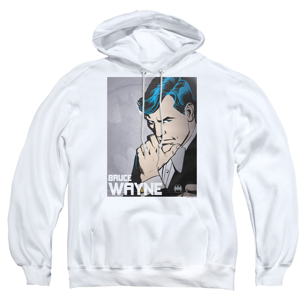 Dc Bruce Wayne Mens Hoodie White Officially Licensed