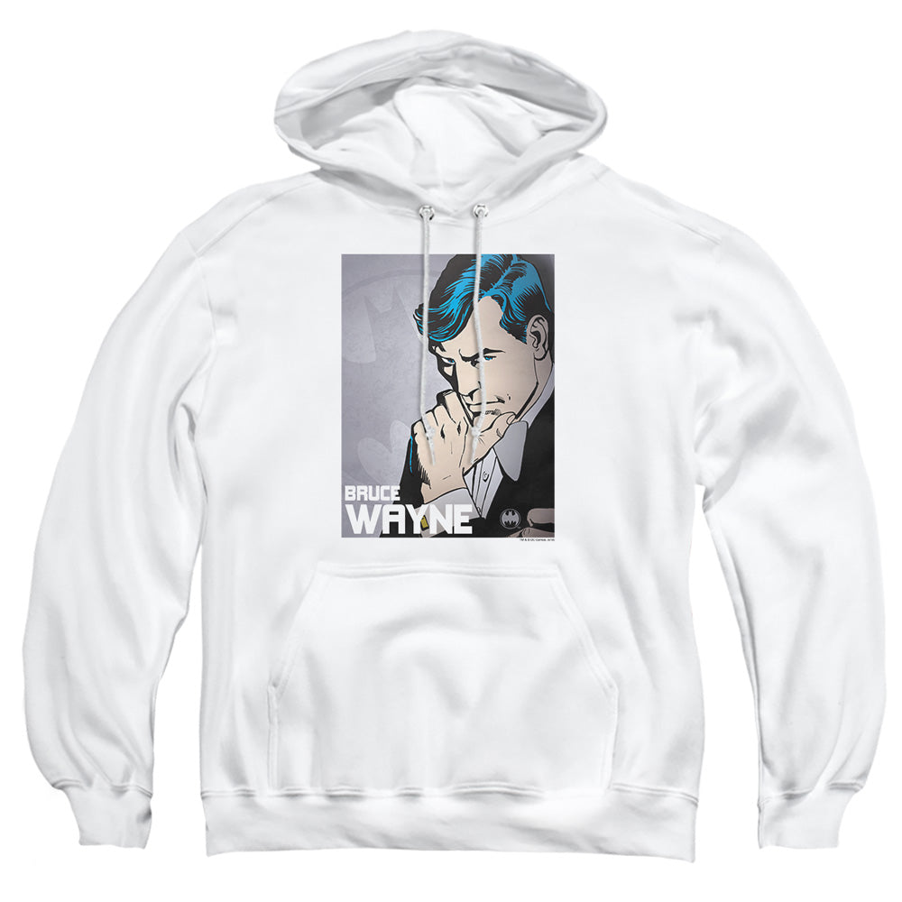 Dc Bruce Wayne Mens Hoodie White Officially Licensed