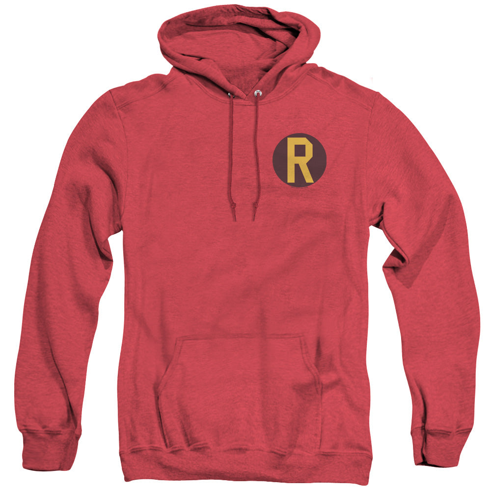 Dc Robin Logo Mens Heather Hoodie Red Officially Licensed