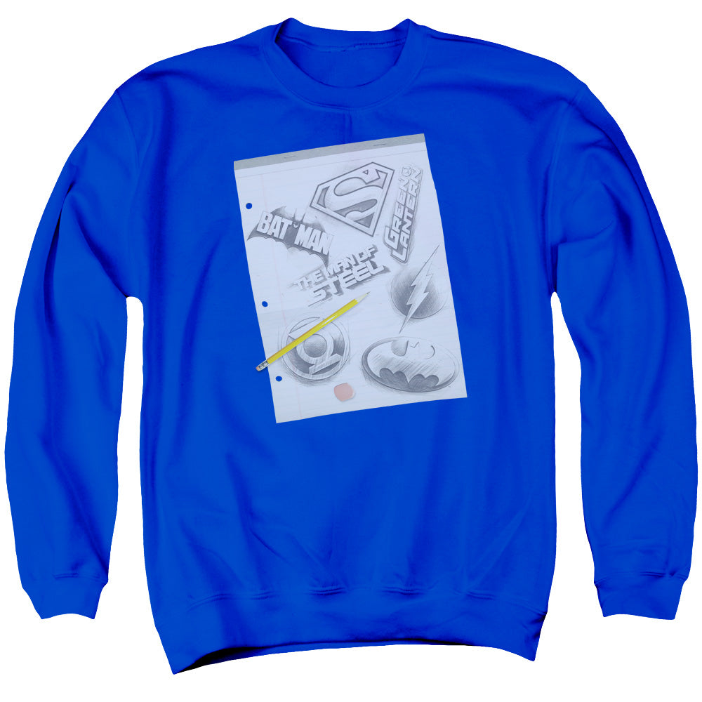 Dc Logo Note Paper Mens Crewneck Sweatshirt Royal