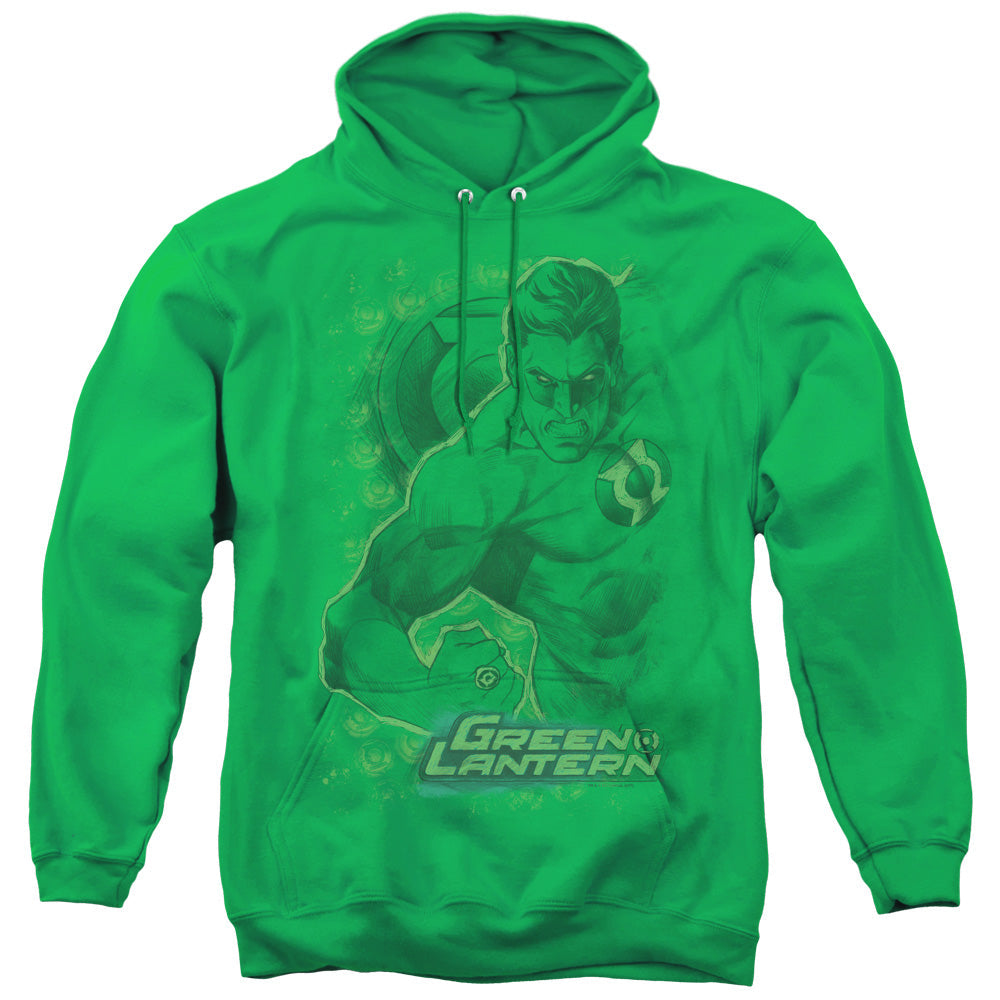 DC Comics Pencil Energy Mens Hoodie Kelly Green Officially Licensed