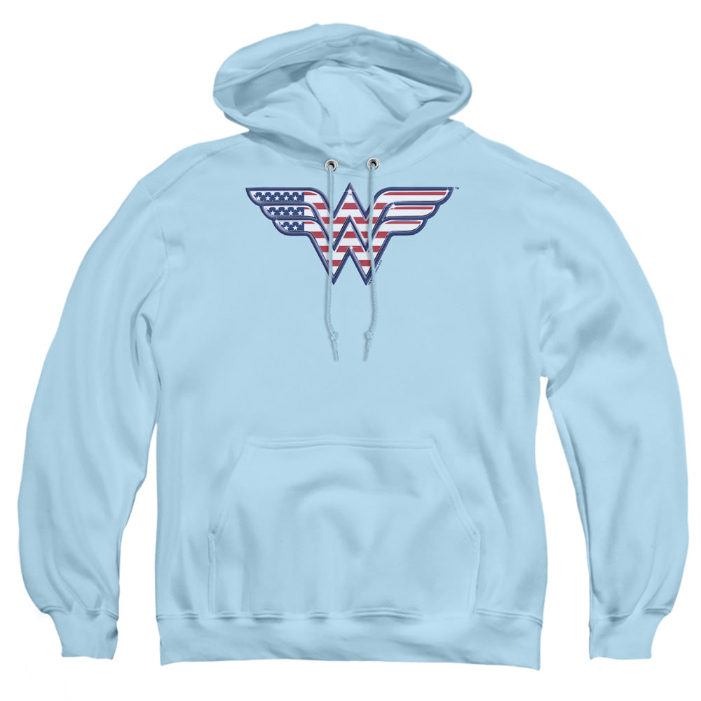 Dc Red,White & Blue Mens Hoodie Light Blue Officially Licensed