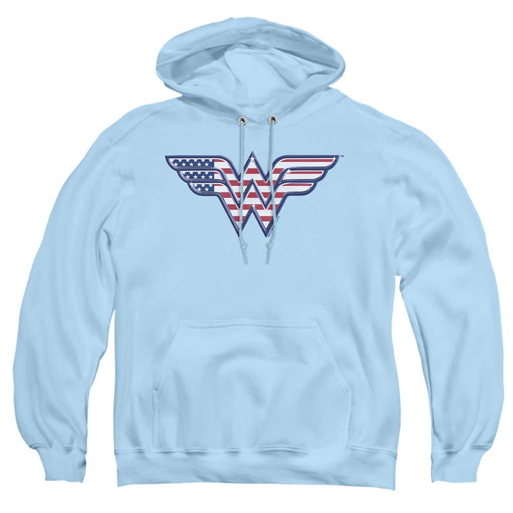 Dc Red,White & Blue Mens Hoodie Light Blue Officially Licensed
