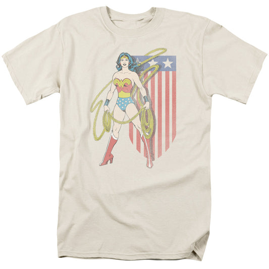 DC Comics USA Banner Mens T Shirt Cream Officially Licensed