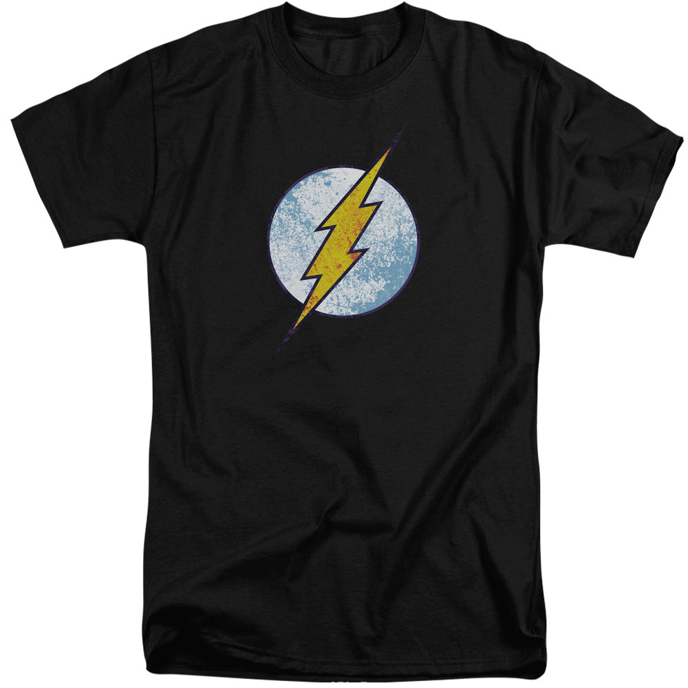 DC Comics Flash Flash Neon Distress Logo Mens Tall T Shirt Adult Tall Black Officially Licensed