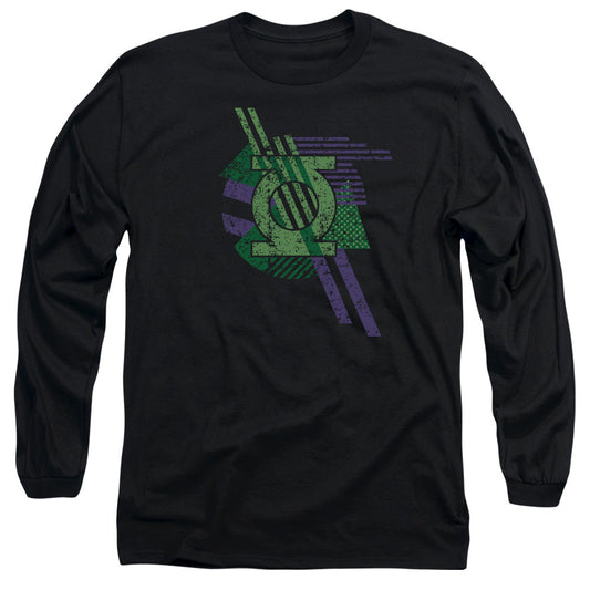 DC Comics Lantern Shapes Mens Long Sleeve Shirt Black Officially Licensed