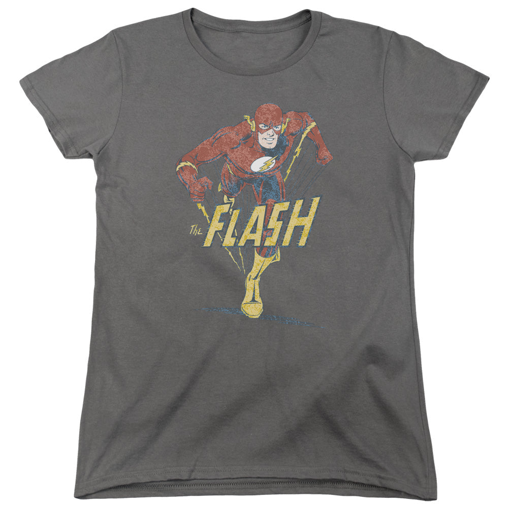 DC Comics Flash Desaturated Flash Womens T Shirt Charcoal Officially Licensed