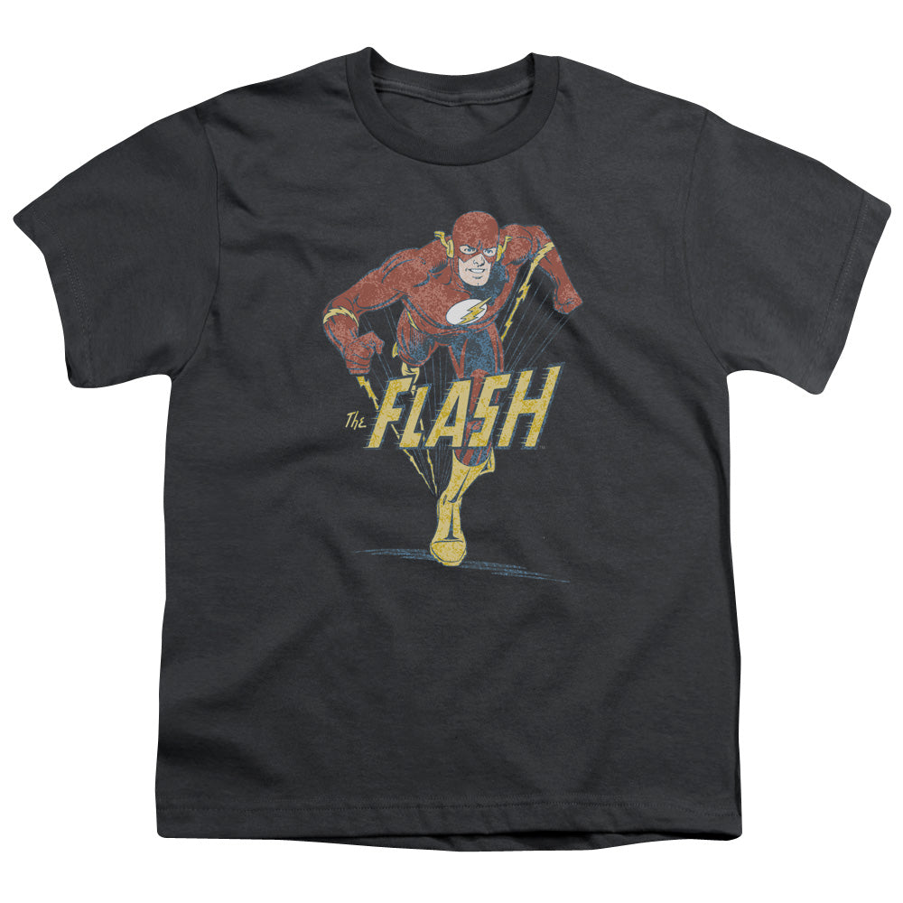 DC Comics Flash Desaturated Flash Kids Youth T Shirt Charcoal Officially Licensed
