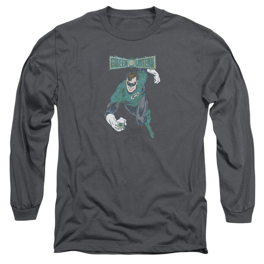 DC Comics Desaturated Green Lantern Mens Long Sleeve Shirt Charcoal Officially Licensed