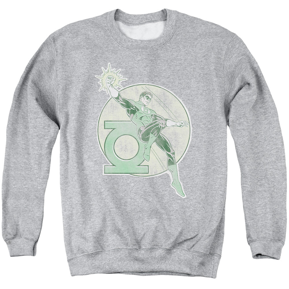 DC Comics Retro Lantern Iron on Mens Crewneck Sweatshirt Athletic Heather Officially Licensed