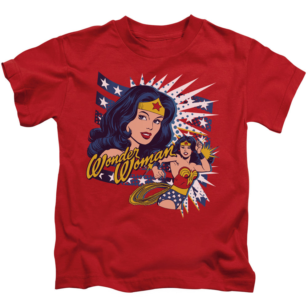 DC Comics Pop Art Wonder Juvenile Kids Youth T Shirt Red Officially Licensed