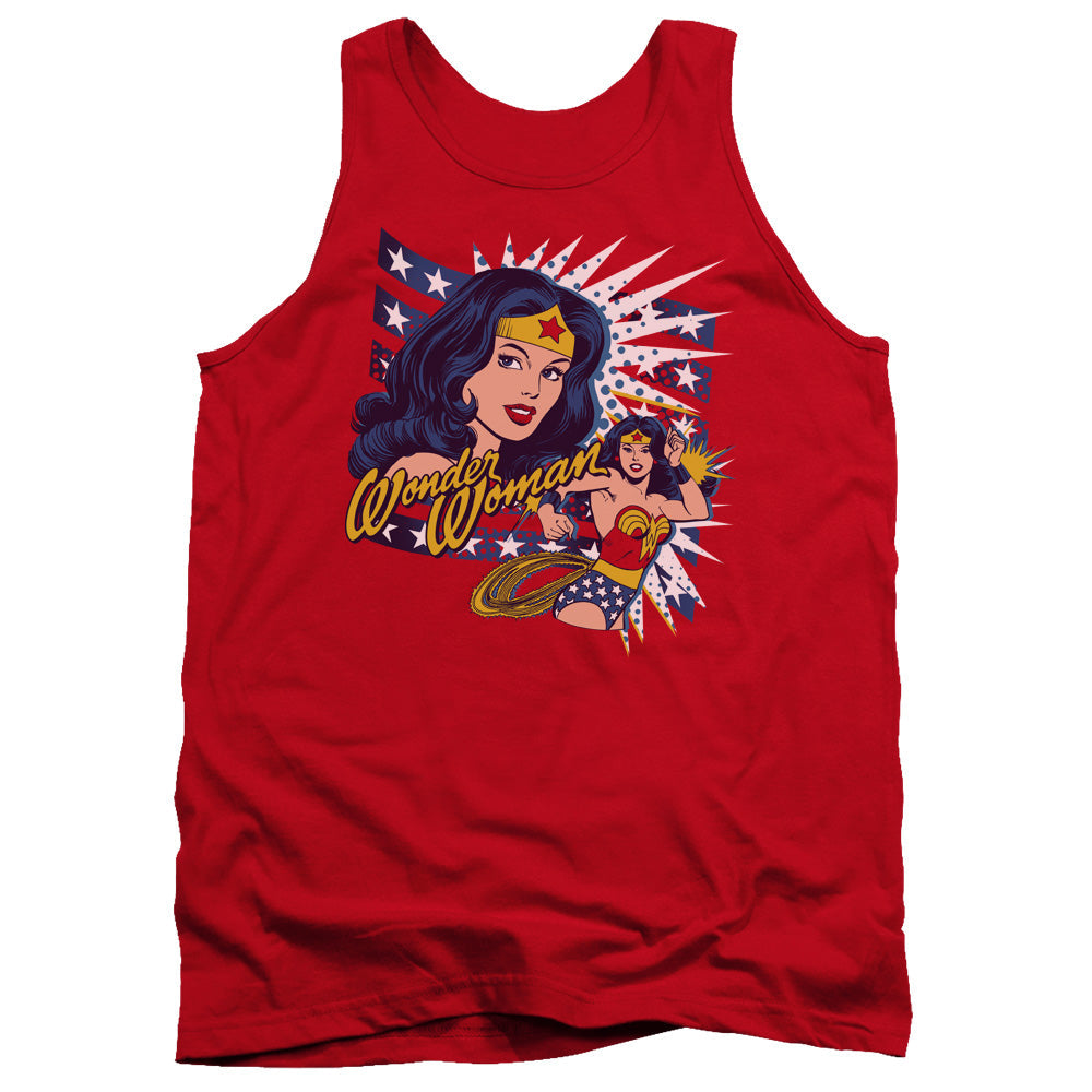Dco Pop Art Wonder Mens Tank Top Shirt Red Officially Licensed