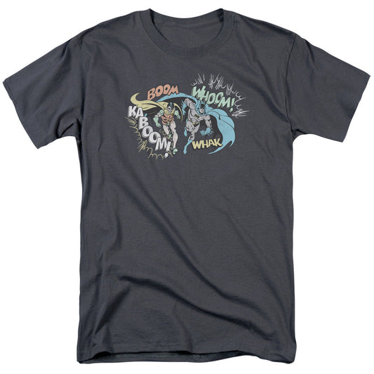 DC Comics Action Duo Mens T Shirt Charcoal Officially Licensed