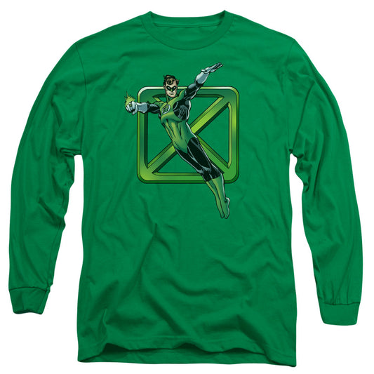 DC Comics Green Cross Mens Long Sleeve Shirt Kelly Green Officially Licensed
