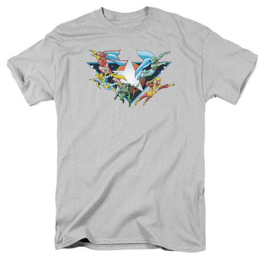 DC Comics Star Power Mens T Shirt Silver Officially Licensed