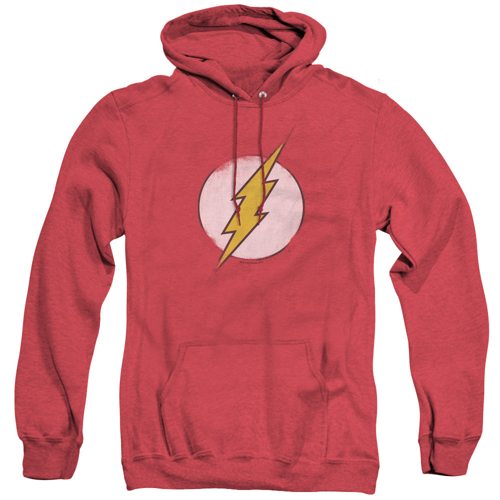 Dc Flash Rough Flash Logo Mens Heather Hoodie Red Officially Licensed