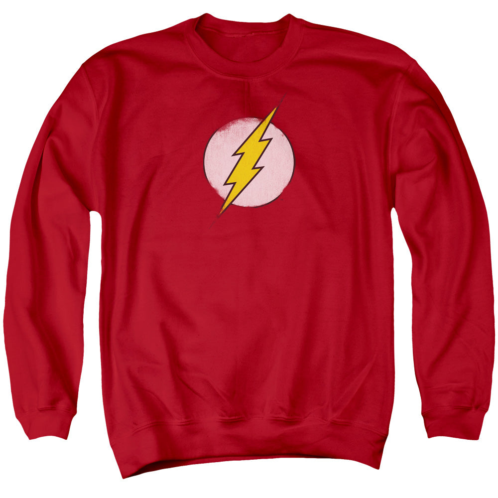 Dc Flash Rough Flash Logo Mens Crewneck Sweatshirt Red Officially Licensed