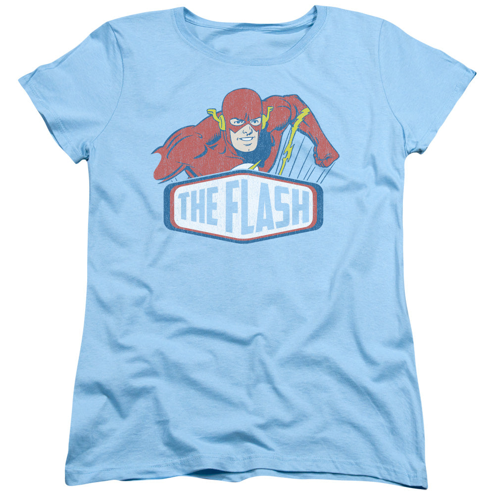 DC Comics Flash Flash Sign Womens T Shirt Light Blue Officially Licensed